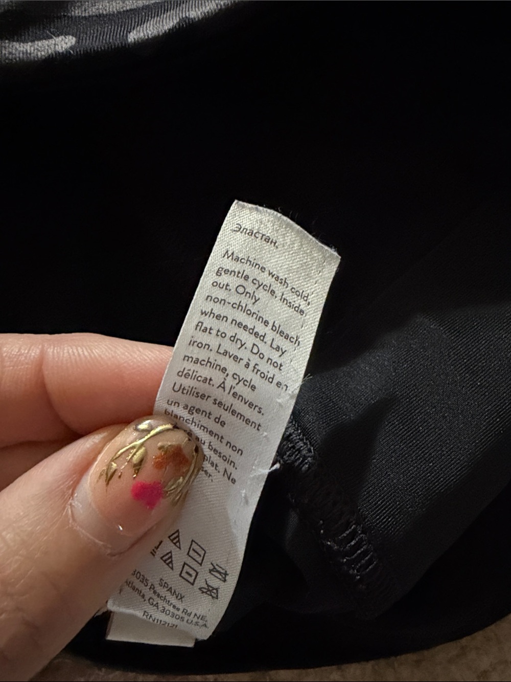 SPANX Faux Leather Camo Leggings Black Medium - Picture 6 of 6